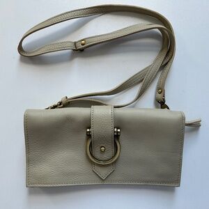 Sapahn Ciara Crossbody Wallet/Clutch In Cream Raw Leather - originally $245